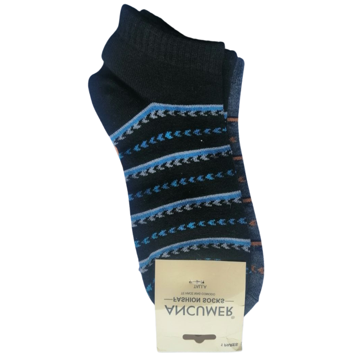 MEDIAS TOBILLERAS DE DAMA – COLORES OSCUROS CON RAYAS